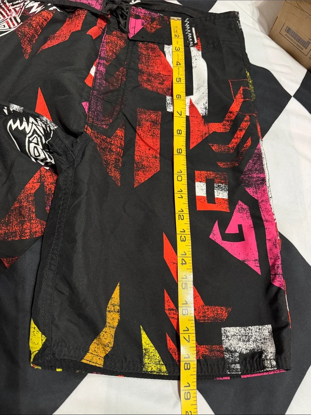 Body Glove Black Swim Board Shorts with Red, Pink & Yellow Graphics 28